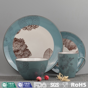 Vintage Artwork Design Color Glazed Ceramic Dinnerware Set